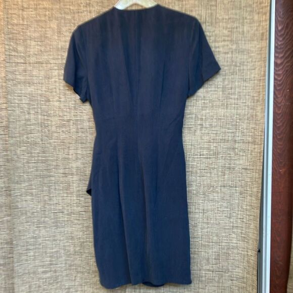 Vintage New York Studio Asymmetrical Wrap Silk Mini Dress color asphalt - Picture 4 of 4